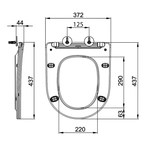 Sapho PACO WC sedátko, SLIM, Soft Close, Easy Take, bílá PCS1012