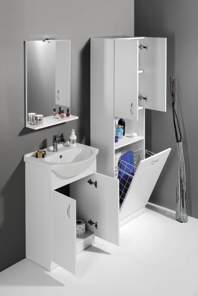Aqualine SIMPLEX ECO 55 umyvadlová skříňka včetně umyvadla 53x83, 5x30, 7cm SIME550