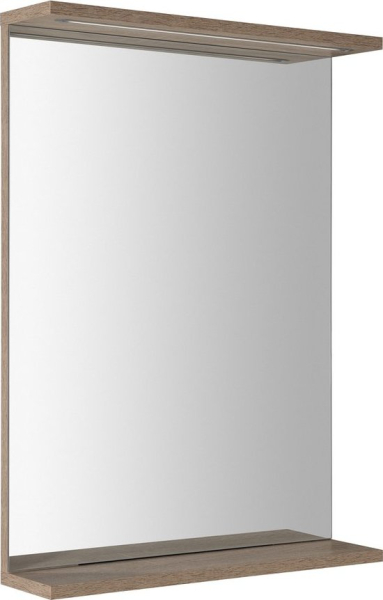 Aqualine KORIN STRIP zrcadlo s LED osvětlením 50x70x12cm, dub platin KO995S