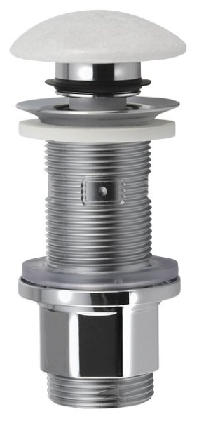 Sapho BLOK umyvadlová výpust 5/4“, click-clack, zátka leštěný bílý mramor 2401-921