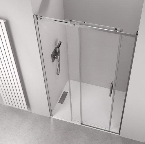 Polysan THRON ROUND sprchové dveře 1400 mm, kulaté pojezdy, čiré sklo TL5014-5005