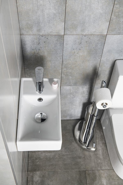 Sapho MINOS keramické umývátko 40x22cm, baterie vpravo, bílá 4059