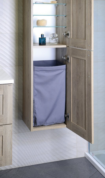 Sapho Prádelní koš do skříně 310x500x230mm, suchý zip, šedá UPK350