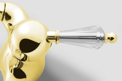 Sapho KIRKÉ CRYSTAL nástěnná sprchová baterie, páčka krystal, zlato KI11KZ