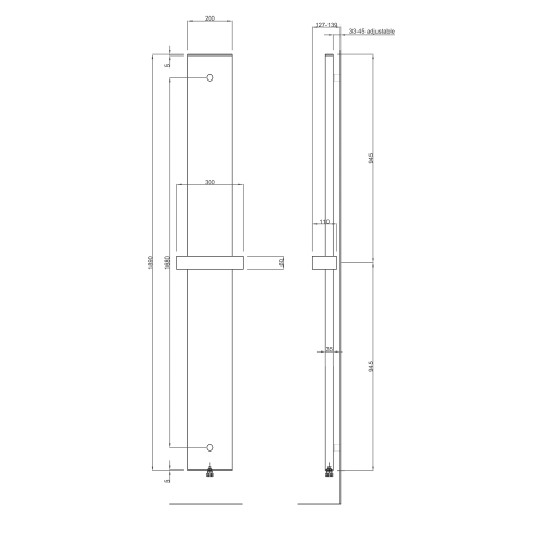 Ridea OTHELLO MONO SLIM hliníkové otopné těleso 300x1890mm, bílá mat 2301189030SB