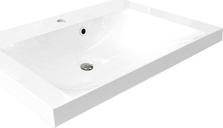 Mereo Aira, koupelnová skříňka s umyvadlem z litého mramoru 81 cm, dub Kronberg CN721M