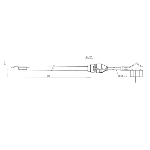 Aqualine Topná tyč, kroucený kabel, 700 W LT90701K