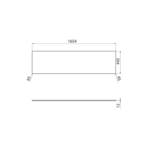 Sapho Deska Rockstone 1654x12x445mm, bílá mat DTR165-0101