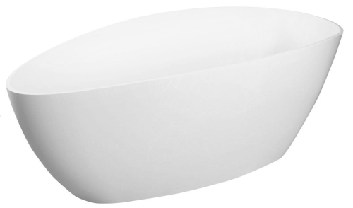 Gelco ELIPSIE volně stojící vana 1570x700x560mm, litý mramor, bílá lesk GVEL1570