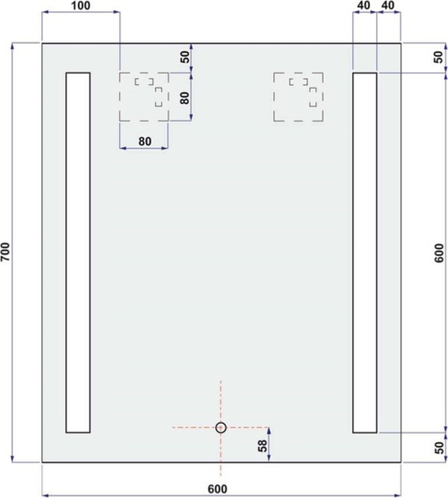 Mereo Zrcadlo 60x70 cm s LED osvětlením CN697