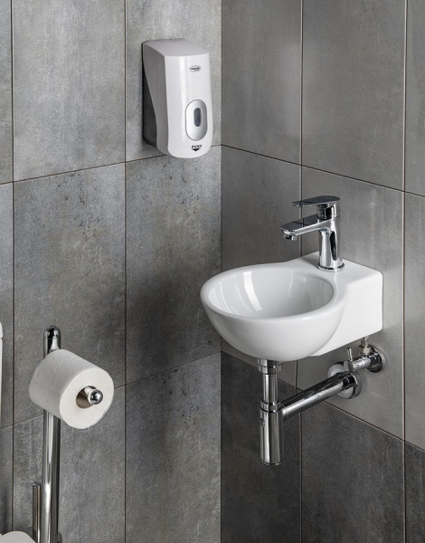 Aqualine EMIKO dávkovač mýdla nástěnný 1000 ml, bílá 1319-73