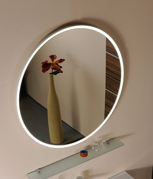Sapho FLOAT kulaté zrcadlo s LED podsvícením ø 74cm, bílá 22574