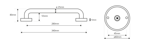 Sapho Madlo rovné 280mm, nerez lesk XH508