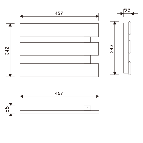 Aqualine ELVIS elektrický sušák ručníků 457x342x55 mm, 50 W, bílá EB480