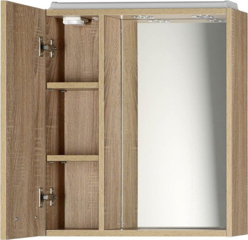 Aqualine ZOJA/KERAMIA FRESH galerka s LED osvětlením, 60x60x14cm, levá, dub platin 45027