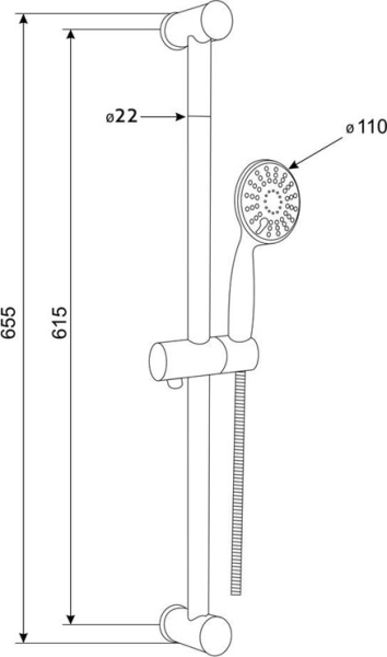 Mereo Sprchová souprava, třípolohová sprcha, šedostříbrná hadice, stavit. držák, nerez/plast/chrom CB900W