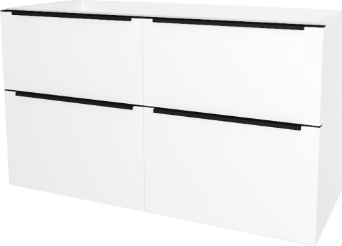 Mereo Mailo, koupelnová skříňka 121 cm, černé madlo, Multidecor, Arktická bílá CN593SBBIAA