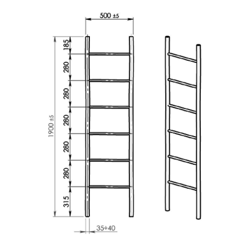 Gedy BAMBUS sušák ručníků na opření 500x1900x40mm, bambus 1031