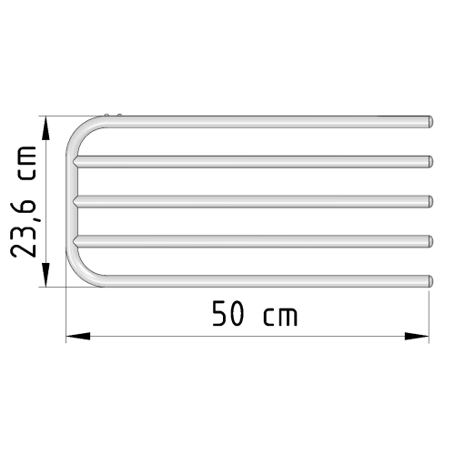 Aqualine Sušák 4 ručníků na otopná tělesa, univerzální upínání, délka 50cm, bílá 25-03-SV450