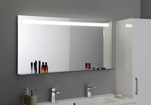 Sapho BRETO zrcadlo s LED osvětlením a policí 120x60, 8cm BT120