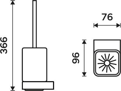 Nimco NIKAU černá Toaletní WC kartáč NKC 30094CN-90