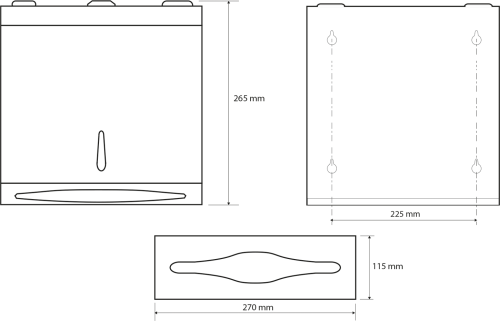 Sapho Zásobník na papírové ručníky 270x265x115mm, nerez mat XP052