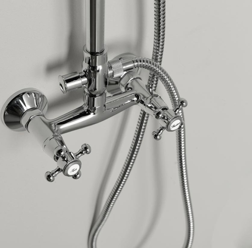 Sapho ANTEA sprchový sloup k napojení na baterii, hlavová, ruční sprcha, chrom SET031
