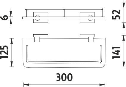Nimco KEIRA Police s ohrádkou, 30 cm KE 22091AX-30-26