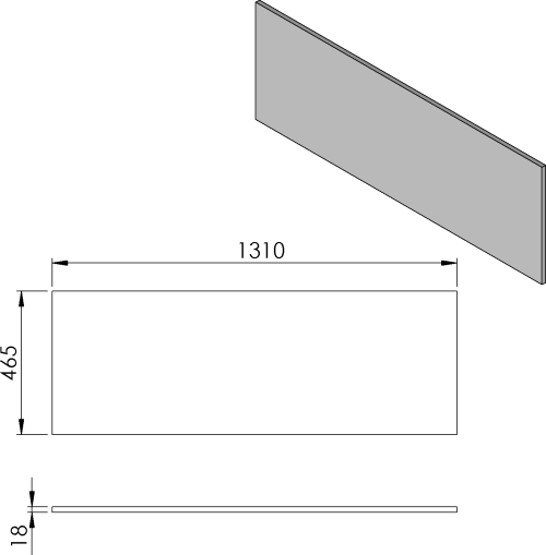 Sapho CIRASA deska DTDL 131x1, 8x46, 5cm, bílá lesk CR131-3030