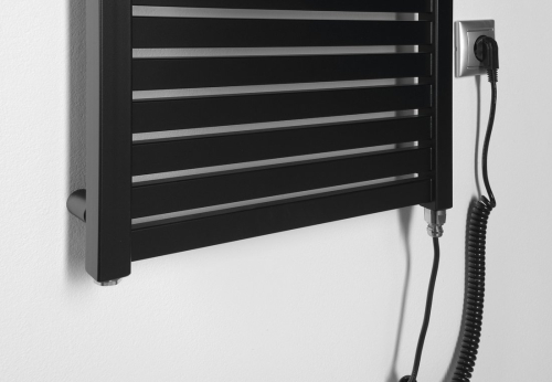 Aqualine TONDI-E elektrické otopné těleso rovné 450x970 mm, 300 W, černá mat DE456T