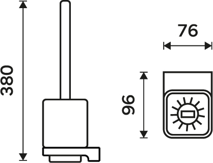 Nimco MAYA Toaletní WC kartáč s hranatou rukojetí MA 29094KN-HR-26