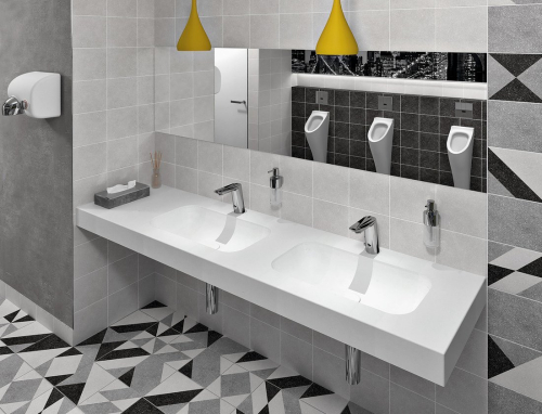 Sapho EMICO dvojumyvadlo, Rockstone, 220x50cm, límec L, pravé, bílá mat EM220-B2R-L