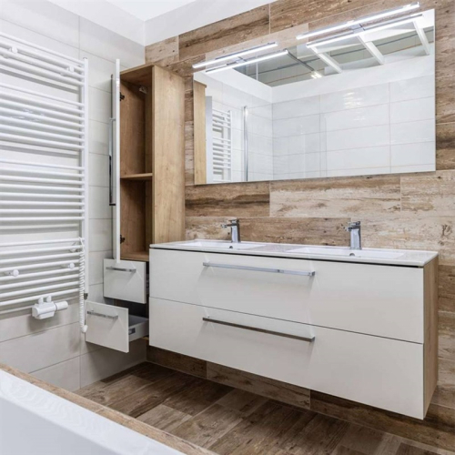 Mereo Bino, koupelnová skříňka vysoká 163 cm, dvojitá, Multidecor, White Loft Pine CN699WLP1