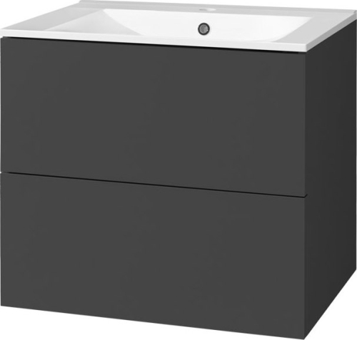 Mereo Aira, koupelnová skříňka s keramickým umyvadlem 61 cm, antracit CN750