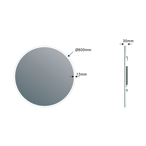 Sapho VISO kulaté zrcadlo s LED osvětlením ø 60cm VS060