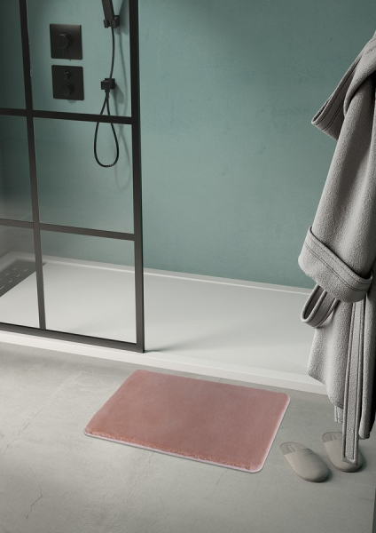 Gedy FUZZY koupelnová předložka, 50x80cm, 100% polyester, protiskluz, růžová 96FY508010