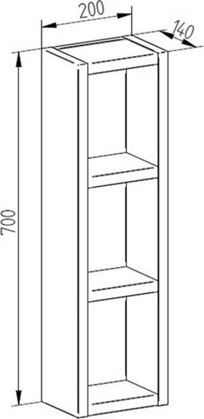 Mereo Aira, koupelnová skříňka 20 cm, horní, policová, Multidecor, White Loft Pine CN796SWLP1