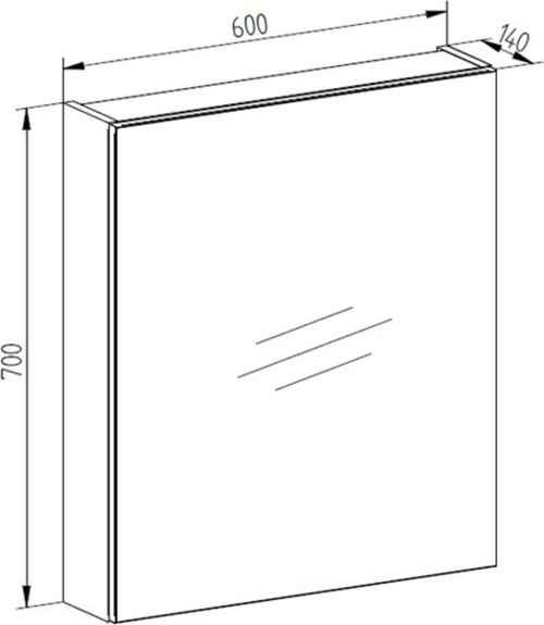 Mereo Aira, Mailo, Opto, Vigo koupelnová galerka 60 cm, zrcadlová skříňka, dub Riviera CN715GR