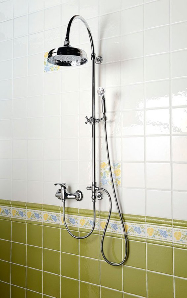 Sapho VANITY sprchový sloup k napojení na baterii, hlavová, ruční sprcha, chrom SET061