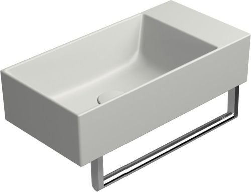 GSI KUBE X keramické umývátko 50x25cm, broušená spodní hrana, bez otvoru, pravé/levé, cenere mat 94869017