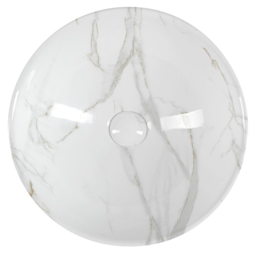 Sapho DALMA keramické umyvadlo na desku, Ø 42 cm, carrara MM117
