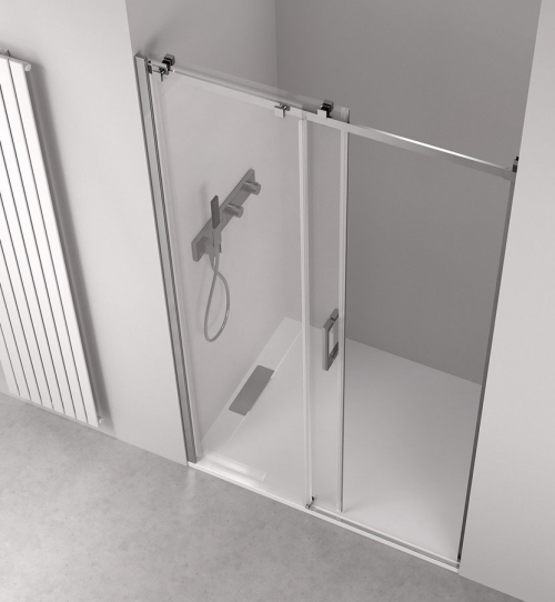 Polysan THRON SQUARE sprchové dveře 1100 mm, hranaté pojezdy, čiré sklo TL5011-5002