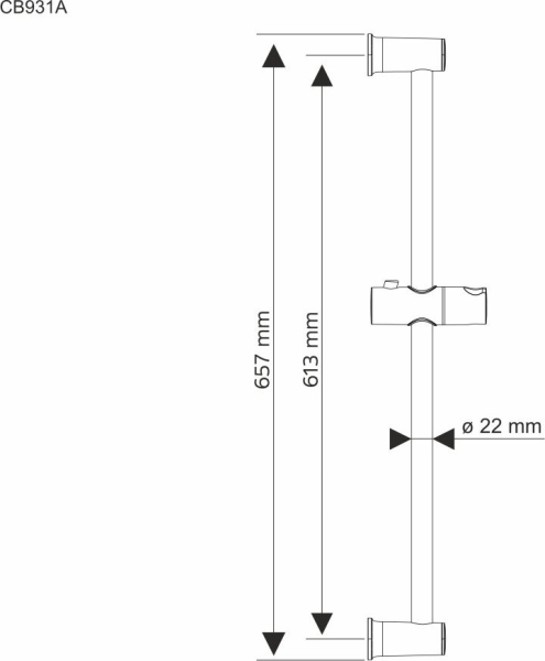 Mereo Posuvný držák sprchy 600 mm CB931A