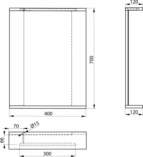 Aqualine KORIN STRIP zrcadlo s LED osvětlením 40x70x12cm KO345S