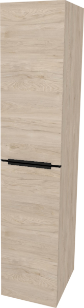 Mereo Mailo, koupelnová skříňka vysoká 170 cm, černé madlo, Multidecor, Light Rock Hickory CN594LPBLRH1