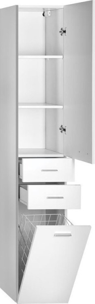 Aqualine ZOJA/KERAMIA FRESH skříňka vysoká s košem 35x184x29cm, bílá 51230