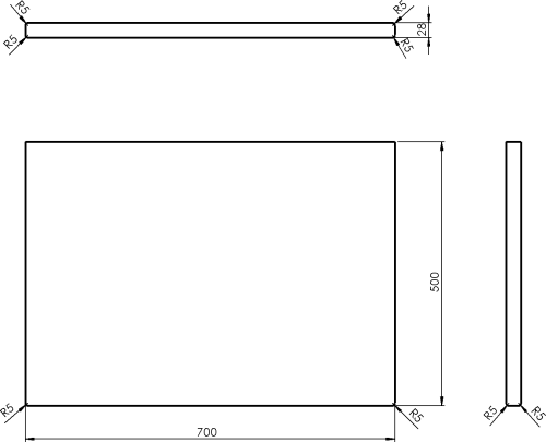 Sapho WOODY deska 700x28x500mm, masiv přírodní dub WD070-70