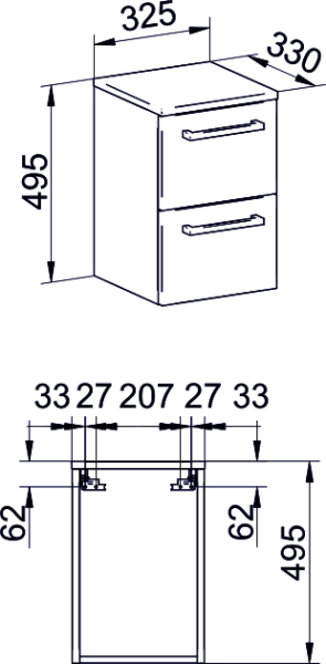Mereo Bino koupelnová skříňka spodní 50 cm, Multidecor, Beton Chicago tm šedý CN694BCS2