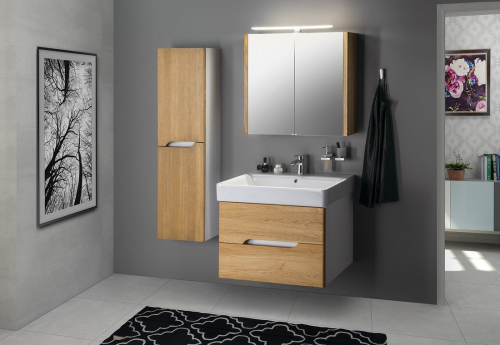 Sapho MEDIENA umyvadlová skříňka 76x51x48, 5cm, bílá mat/dub natural MD082