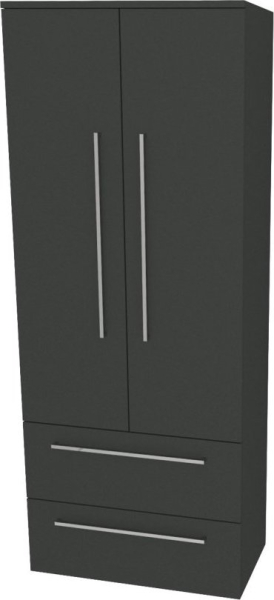 Mereo Bino, koupelnová skříňka vysoká 163 cm, dvojitá, Multidecor, Šedý antracit CN699SEAN